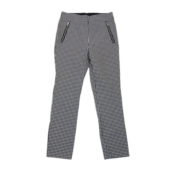 Rag & Bone Black and White Gingham Check Plaid High Rise Slim Fit Pants 6 - Picture 1 of 5